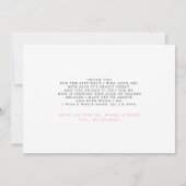 パンパスグラスフローラピンクベビーシャワーありがとう サンキューカード (裏面)