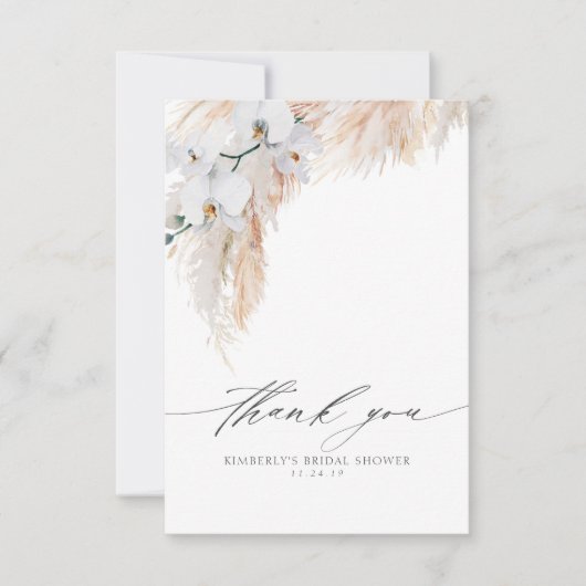 パンパスグラスフローラブライダルシャワースモールありがとう サンキューカード (正面)