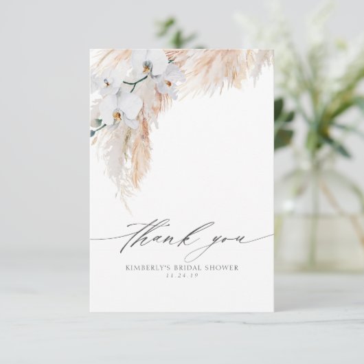 パンパスグラスフローラブライダルシャワースモールありがとう サンキューカード (スタンド正面)