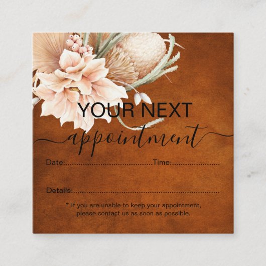 パンパスグラスフローラブルガンディテラコッタビジネス 予約カード (正面)