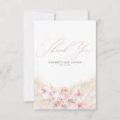 パンパスグラスフローラボホベイビーシャワーありがとう サンキューカード (正面)