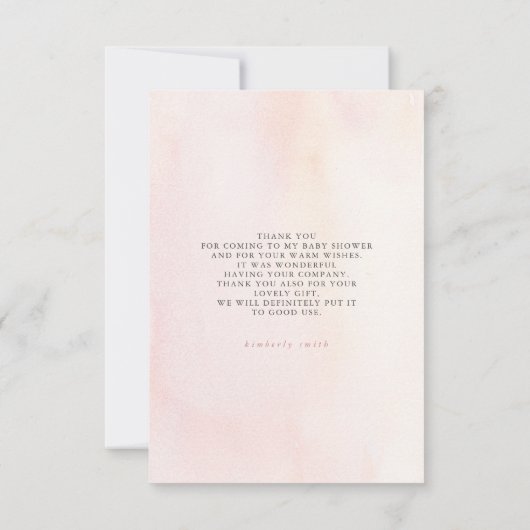パンパスグラスフローラボホベイビーシャワーありがとう サンキューカード (裏面)