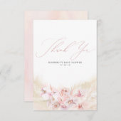 パンパスグラスフローラボホベイビーシャワーありがとう サンキューカード (正面/裏面)