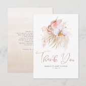 パンパスグラスフローラボホベイビーシャワーありがとう サンキューカード (正面/裏面)