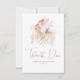 パンパスグラスフローラボホベイビーシャワーありがとう サンキューカード