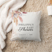 パンパスグラスフローラボーホガールベビーシャワー クッション (ブランケット)