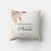 パンパスグラスフローラボーホガールベビーシャワー クッション (裏面)