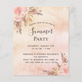 パンパスグラスフローラ夏のパーティー予算の招待 (正面)