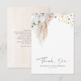 パンパスグラスフローラ赤ちゃんシャワー小さいありがとう サンキューカード
