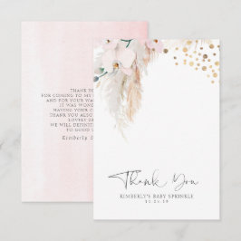 パンパスグラスフローラ赤ちゃんシャワー小さいありがとう サンキューカード