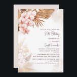 パンパスグラスフローラ80thバースデーパーティー 招待状<br><div class="desc">80th Birthday Party Pampas Grassフローラ予算招待状テンプレートカスタマイズは、簡単に「パーソナライクリックズ」ボタン</div>