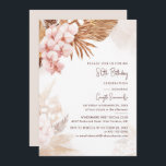 パンパスグラスフローラ80thバースデーパーティー 招待状<br><div class="desc">80th Birthday Party Pampas Grassフローラ予算招待状テンプレートカスタマイズは、簡単に「パーソナライクリックズ」ボタン</div>
