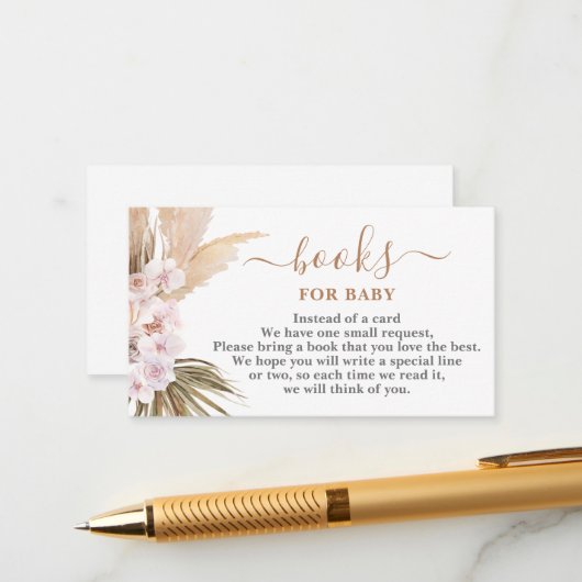 パンパスグラスブックベビーカード エンクロージャーカード (正面/裏面インサイチュ)