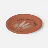 パンパスグラスブライダルシャワーウェディングレセプション ペーパープレート (アングル)