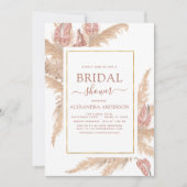 パンパスグラスブライダルシャワーボヘミアンボホ 招待状 (正面)