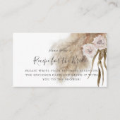 パンパスグラスブライダルシャワーレシピリクエスト エンクロージャーカード (正面)