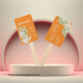 パンパスグラスブライトテラコッタ結婚式 プログラム ハンドファン