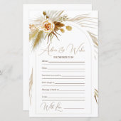 パンパスグラスブライドアドバイスアンドウィッシュブライダルシャワー (正面/裏面)