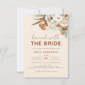 パンパスグラスブランチとブライドブライダルシャワー 招待状 (正面)