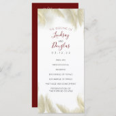 パンパスグラスブルガンディレッド結婚式 プログラム (正面/裏面)