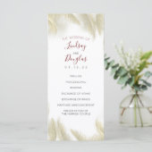 パンパスグラスブルガンディレッド結婚式 プログラム (スタンド正面)