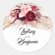 パンパスグラスブルゴーニュモダンレッド結婚ズ