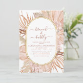 パンパスグラスブルンチバブリーボホブライダルシャワーインヴィ 招待状 (スタンド正面)