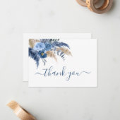 パンパスグラスブルーありがとうノートカード ノートカード (正面/裏面インサイチュ)