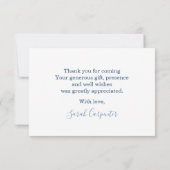 パンパスグラスブルーありがとうノートカード ノートカード (裏面)