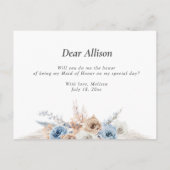 パンパスグラスブルーお前が俺のメイド・オブ・オーナー(花嫁付き添い人)だ インビテーションポストカード (裏面)