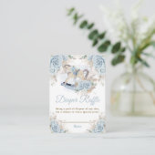 パンパスグラスブルーフローラロッキングホースおむつ エンクロージャーカード (スタンド正面)