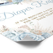 パンパスグラスブルーフローラロッキングホースおむつ ポスター (角)