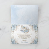 パンパスグラスブルーフローラロッキングホース赤ちゃんシャワー サンキューカード (内部)