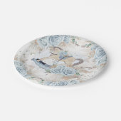 パンパスグラスブルーフローラロッキングホース赤ちゃんシャワー ペーパープレート (アングル)