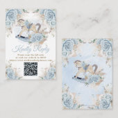 パンパスグラスブルーフローラロッキングホースRSVP QR エンクロージャーカード (正面/裏面)