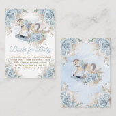 パンパスグラスブルーフローラロッキング馬が本を持ってくる エンクロージャーカード (正面/裏面)