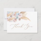 パンパスグラスブルー砂漠サンキューカード ノートカード (正面)