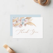 パンパスグラスブルー砂漠サンキューカード ノートカード (正面/裏面インサイチュ)