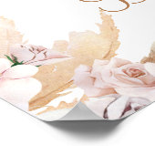 パンパスグラスベビーシャワーガールウェルカムサイン ポスター (角)