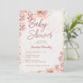 パンパスグラスベビーシャワーニュートラルガールボーイボヘミアン 招待状 (スタンド正面)