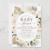 パンパスグラスベビーシャワーボホユーカリプトゥス 招待状 (正面)