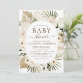 パンパスグラスベビーシャワーボホユーカリプトゥス 招待状 (スタンド正面)