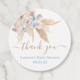 パンパスグラスベビーシャワーボーイメッセージカード フェイバータグ