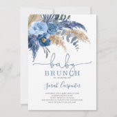 パンパスグラスベビーシャワーボーイ招待 招待状 (正面)