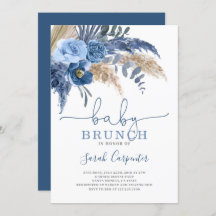 パンパスグラスベビーシャワーボーイ招待