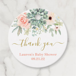 パンパスグラスベビーシャワーメッセージカード フェイバータグ