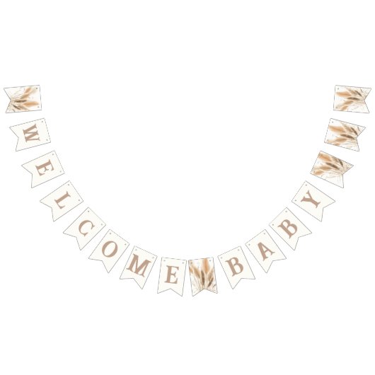 パンパスグラスベビーシャワー バンティングフラッグ (全)