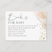 パンパスグラスベビー金ゴールドベビーシャワー用の本 エンクロージャーカード (正面)