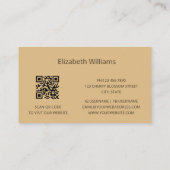 パンパスグラスベージュセピア写真 | QRコード 名刺 (裏面)