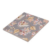 パンパスグラスベージュピンクグレー花柄 タイル (側面)